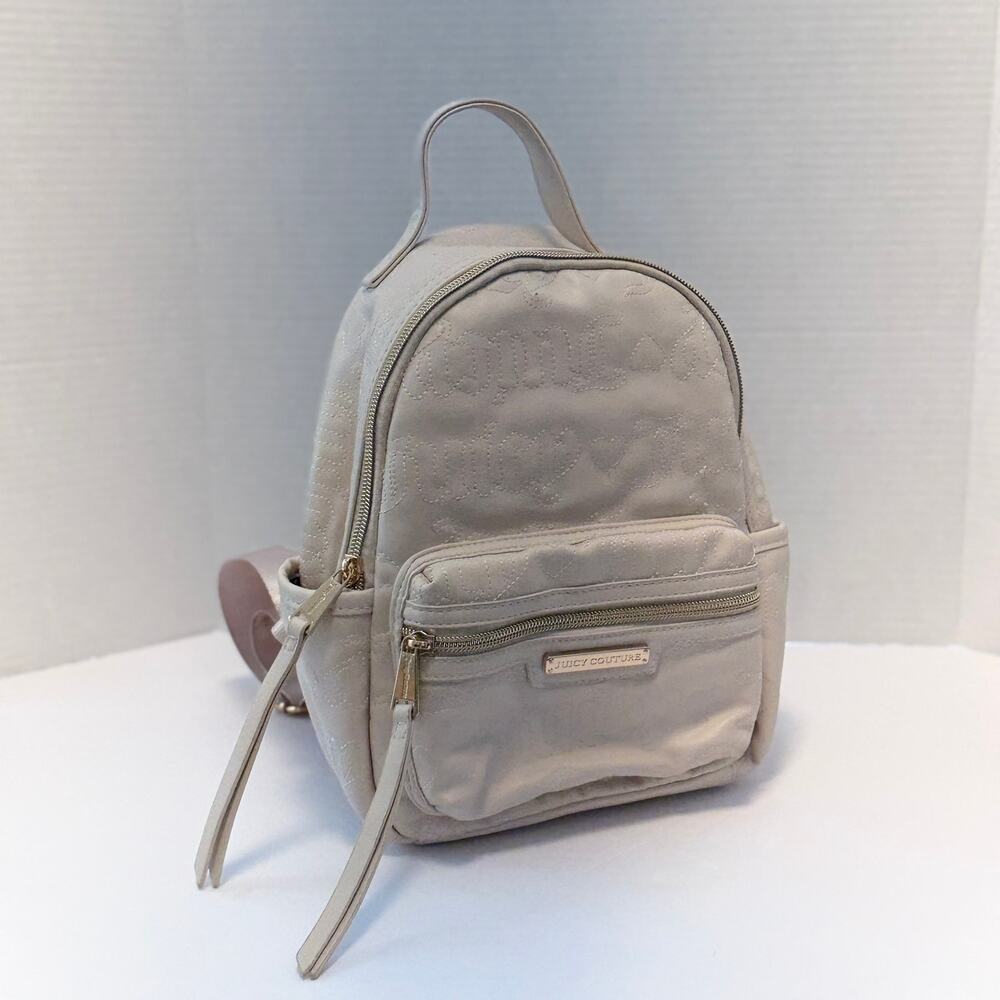 Juicy Couture Rosie Vegan Leather Angel White & Gold Mini Backpack